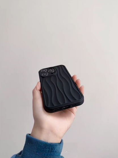 Matte Black Wave Phone Case