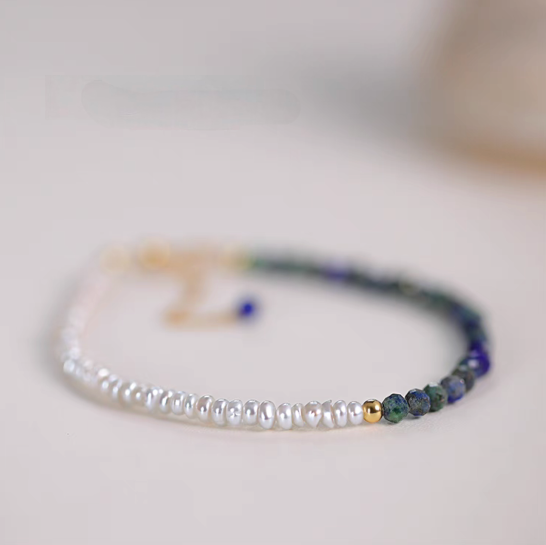 Lapis Pearl Bracelet