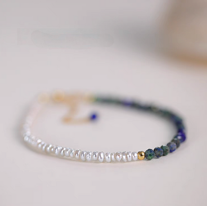 Lapis Pearl Bracelet