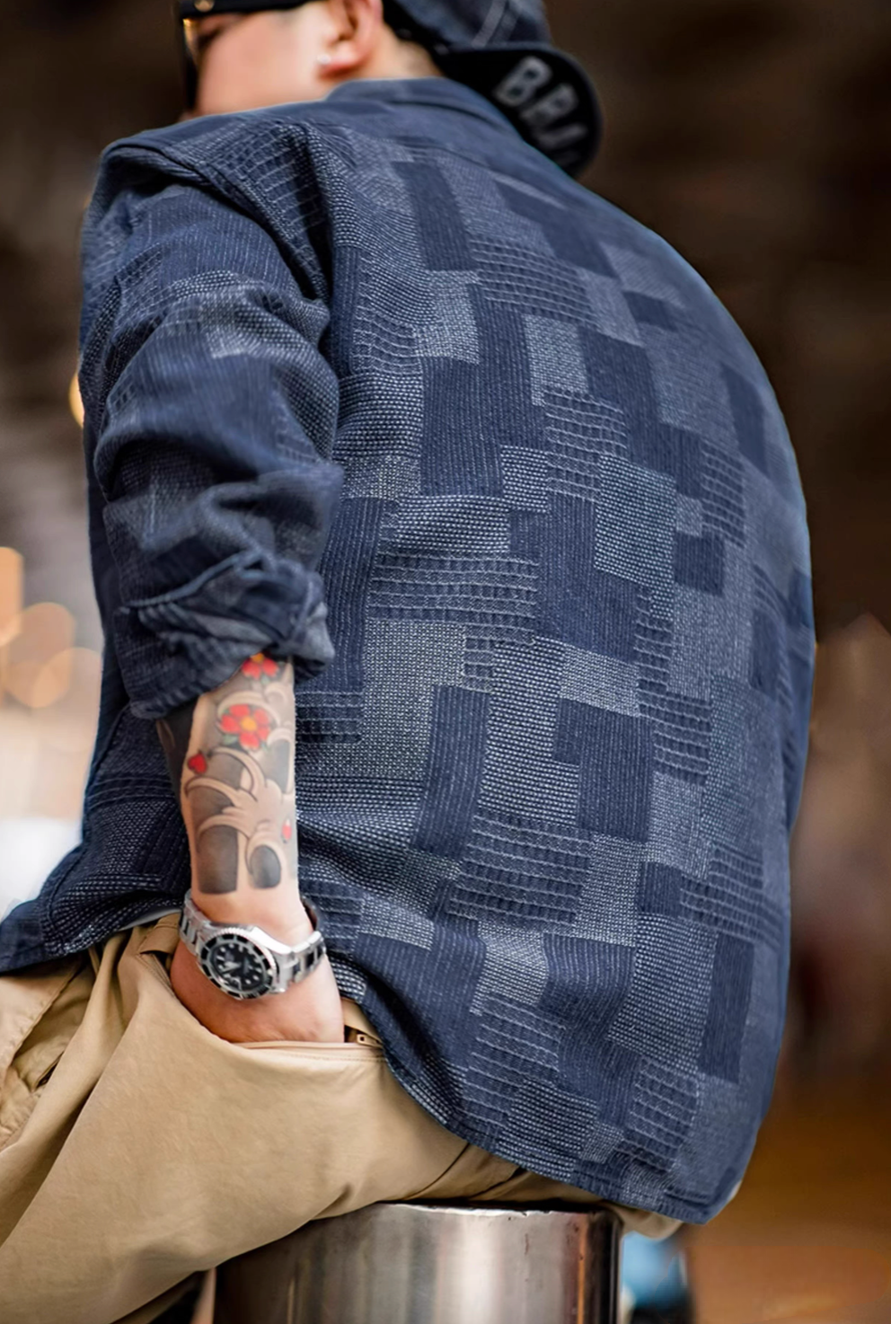 Patchwork Indigo Denim Shirt