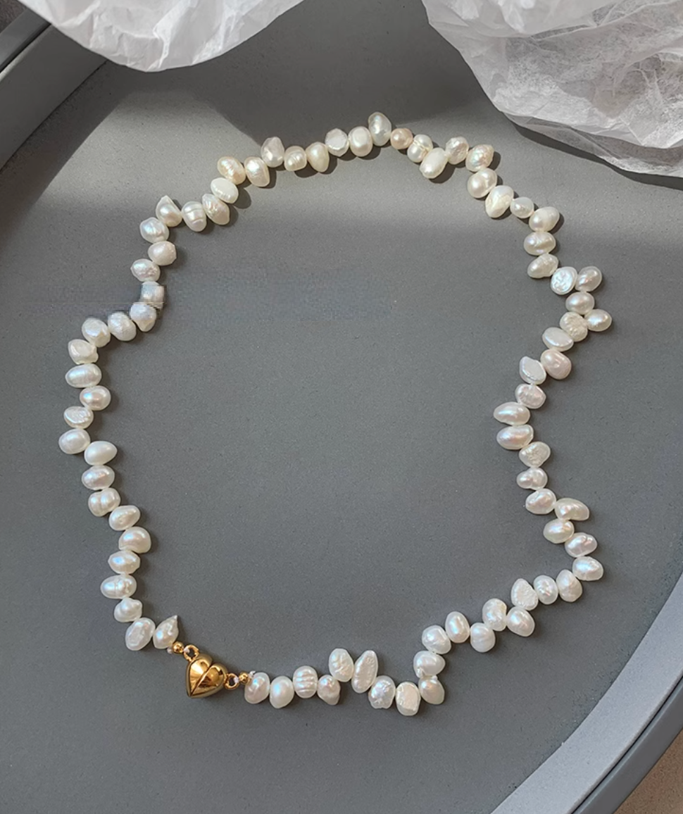 Baroque Freshwater Pearl Heart Choker